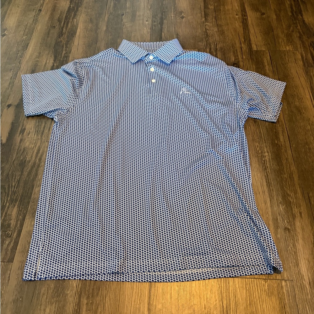 Rhoback The Don't Mess Men's Short Sleeve Performance Polo Large Blue
